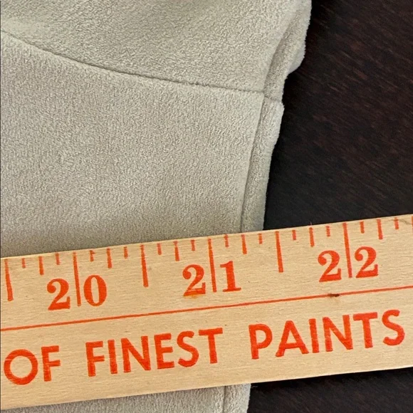 Soft Surroundings Beige Faux Suede Cardigan with Waterfall Front - Picture 9 of 11